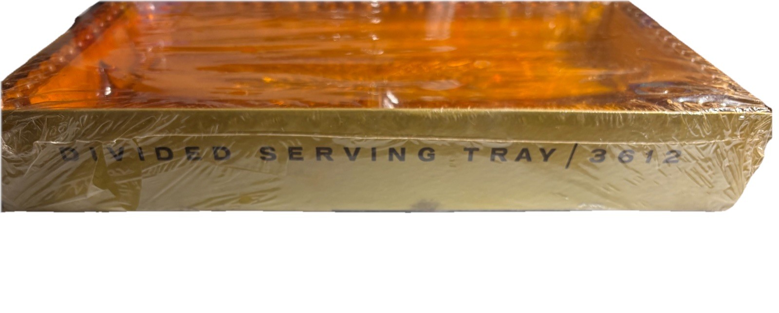 Jeannette Glass Amber Divided Tray Crystal Classics 3612 Original Box~NOS