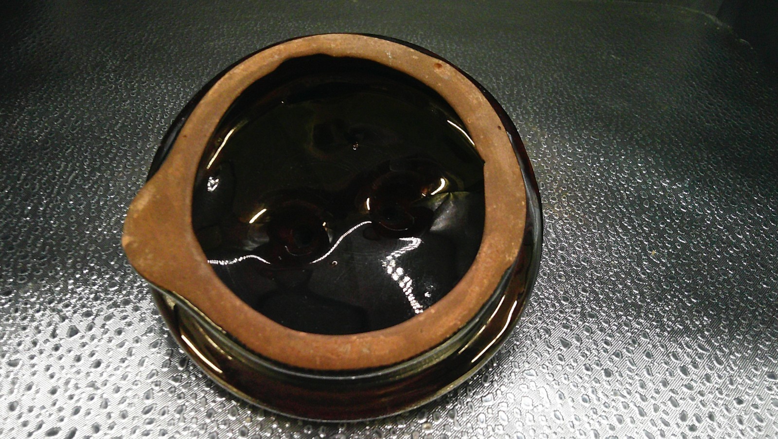 Vintage Royal Canadian Art Pottery Dripless Tea Pot Dark Brown&White Drip Glaze