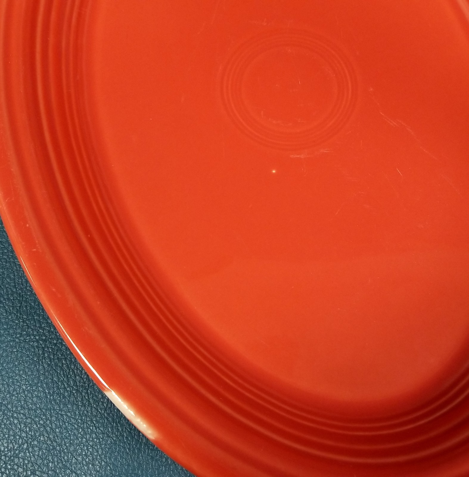 Printed & Embossed Logo Oval Fiesta Ware Serving Platter 13 3/4″ With Flaw