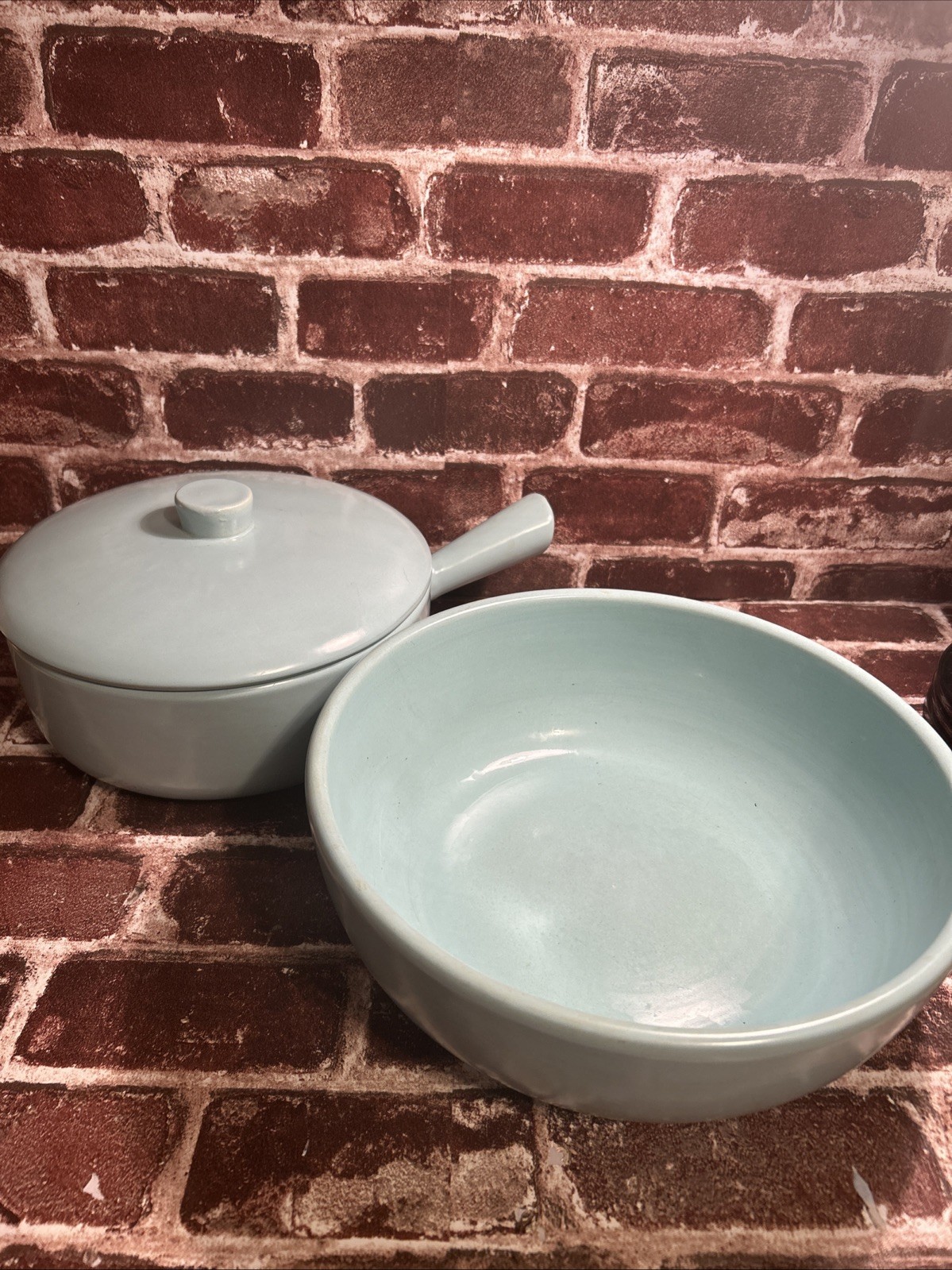 La Solana Blue Covered Casserole, And Large Serving Bowl