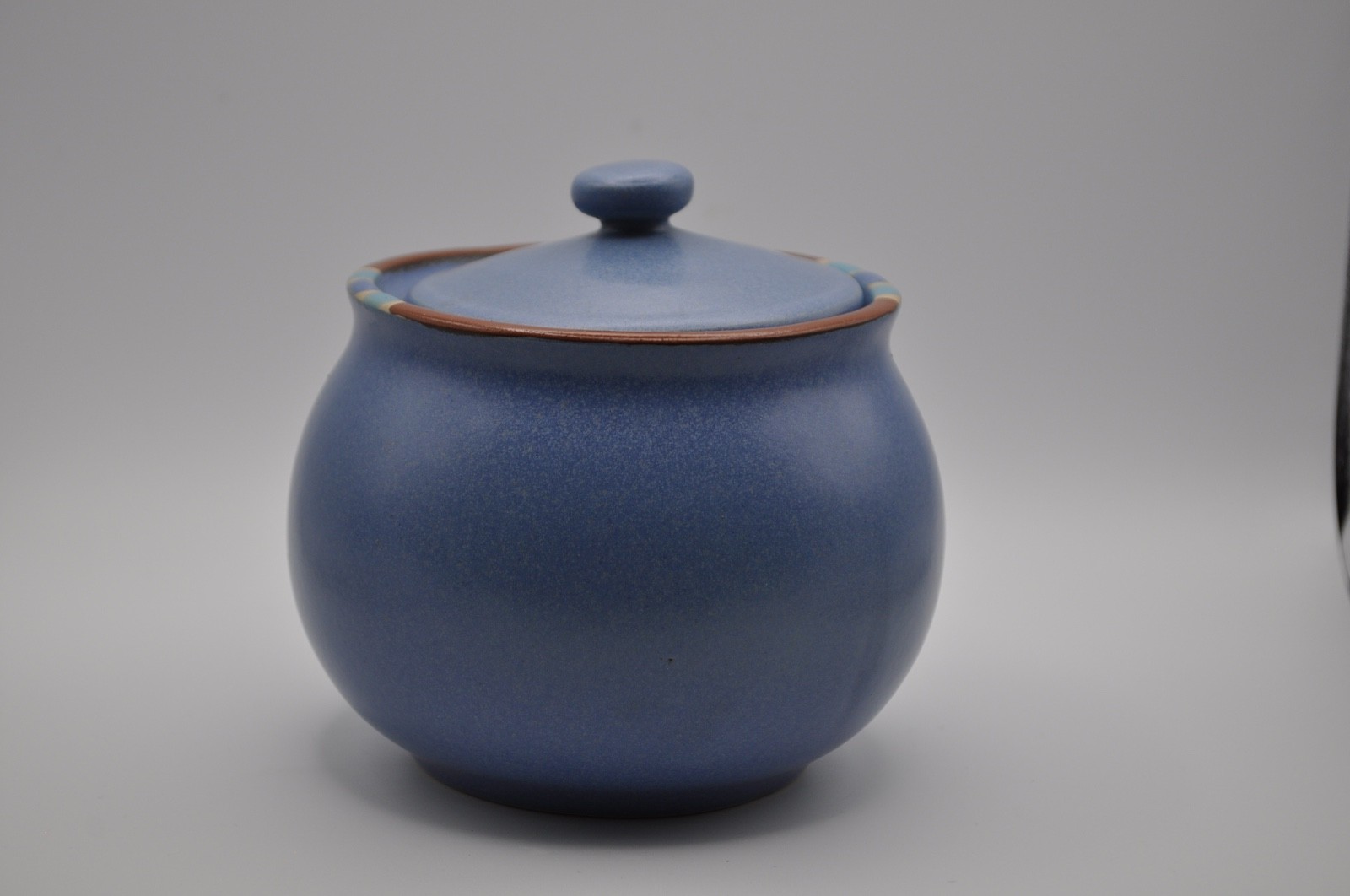 Dansk Sky Blue Mesa SUGAR BOWL W/LID Portugal-Scandinavian Design-2 Pc