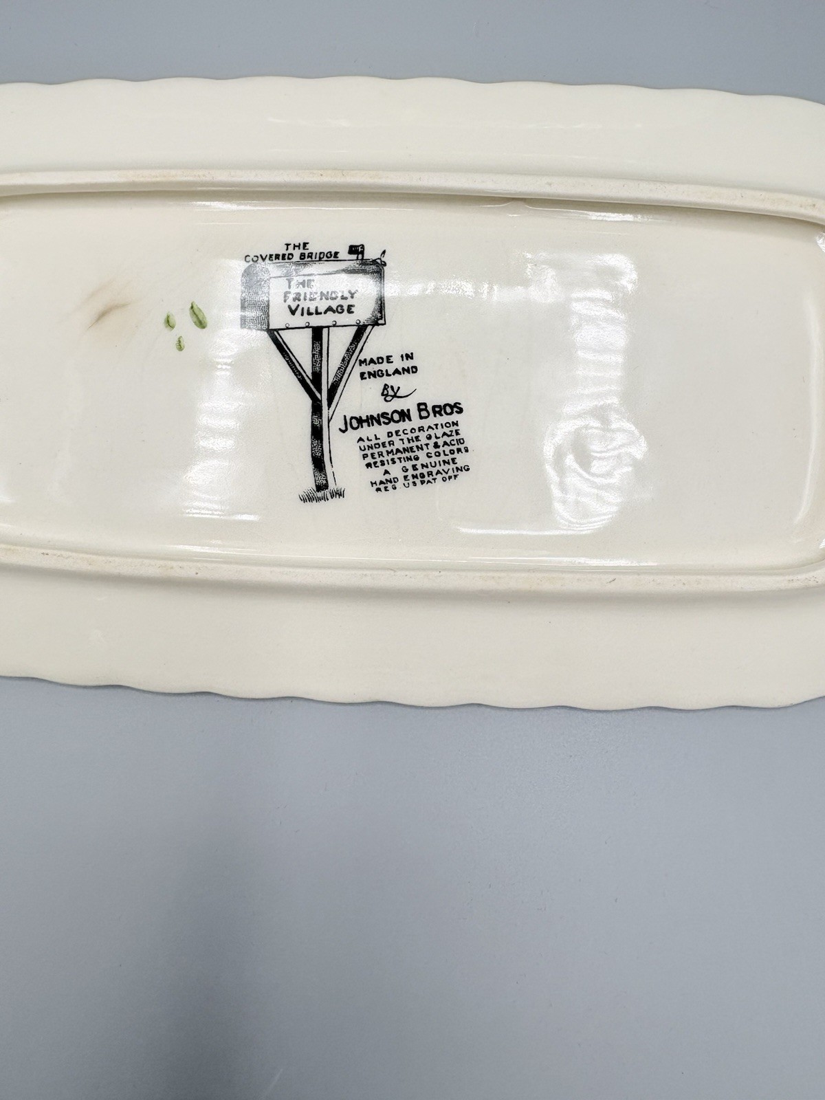 Johnson Brothers Friendly Village Butter Dish The Covered Bridge Vintage England