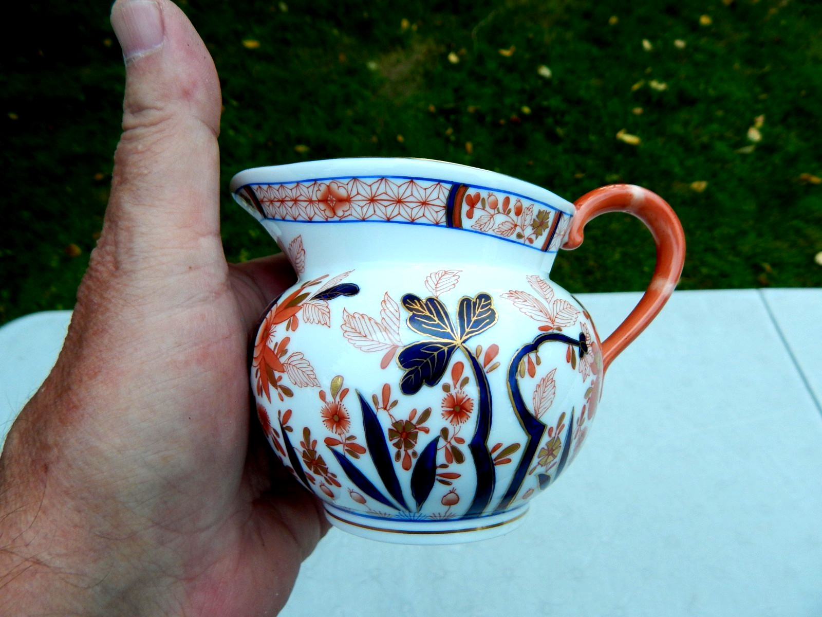 HEREND HUNGARY CANTON PATTERN CREAMER (# 2643) AND LIDDED SUGAR BOWL (# 2663)