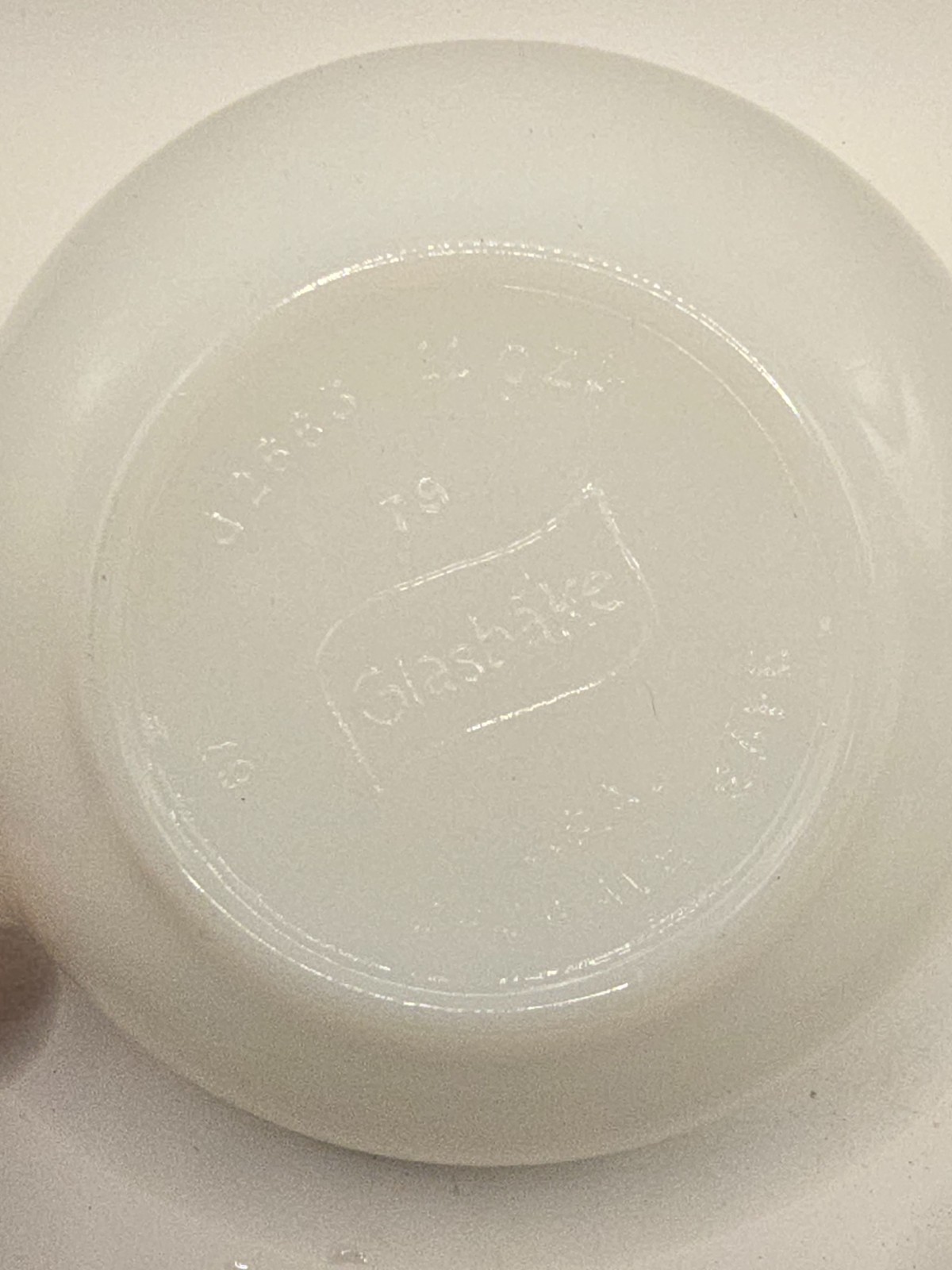 Glasbake Bowls w/ Handles 11 oz. Set of 4 White Milk Glass J2663 USA Vintage