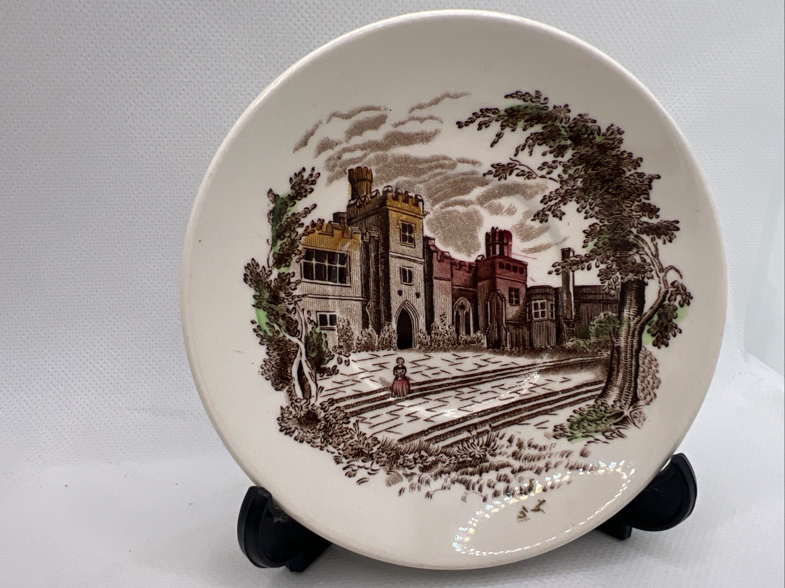 VTG Johnson Bros Windsor Castle Haddon Hall Cup & Saucer Demitasse Transferware