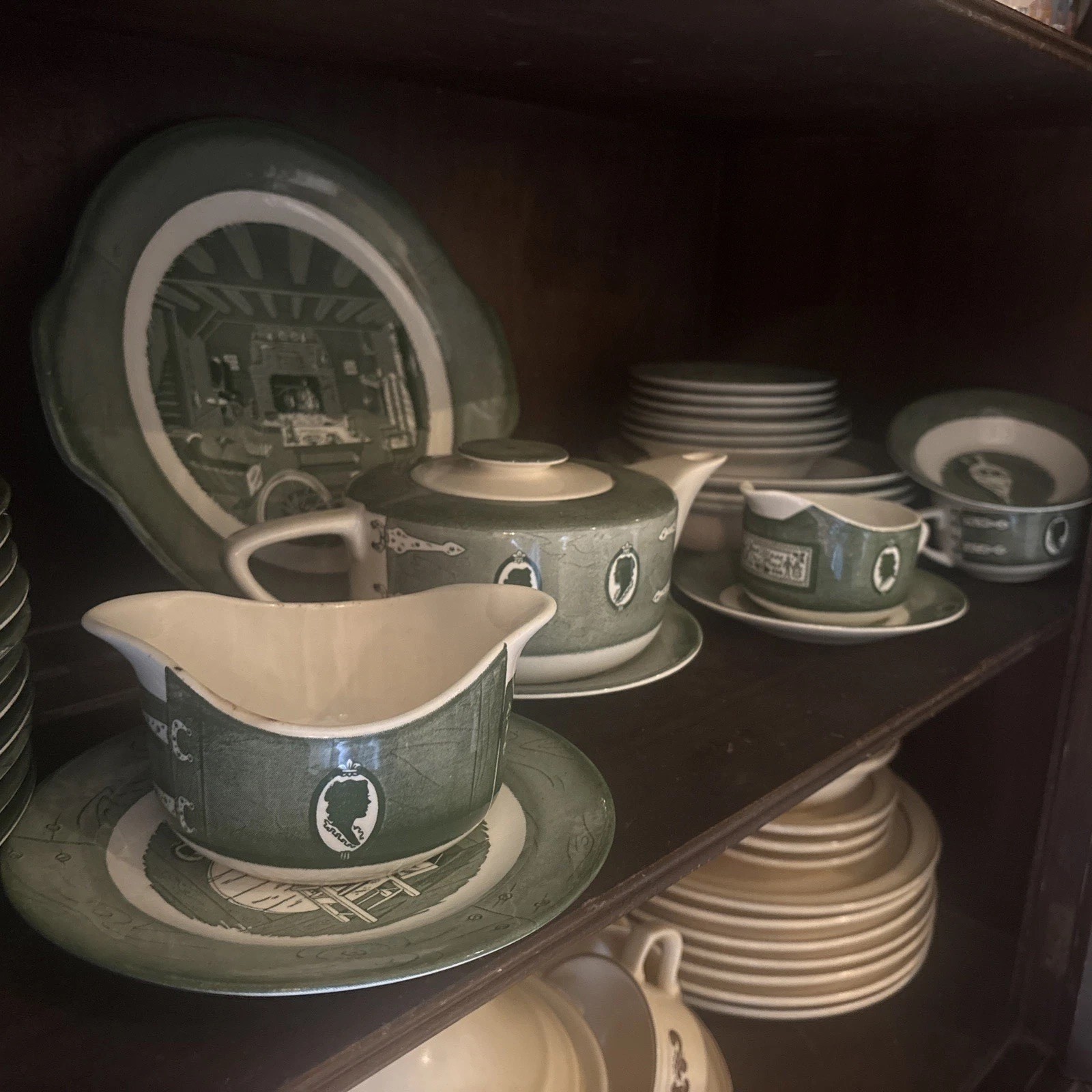 Antique Colonial Homestead by Royal Dishes Bowl Plate Set and Plate Assortment