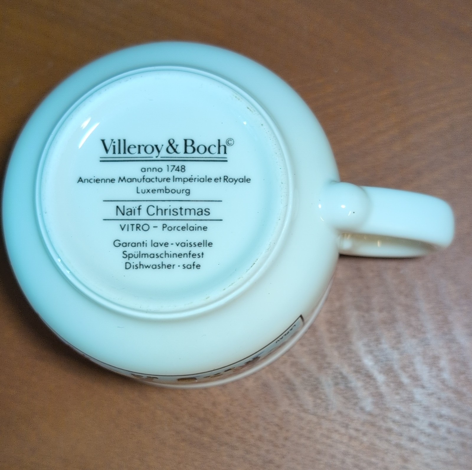 Villeroy & Boch Naif Christmas Porcelain Mug Luxembourg Dishwasher Safe