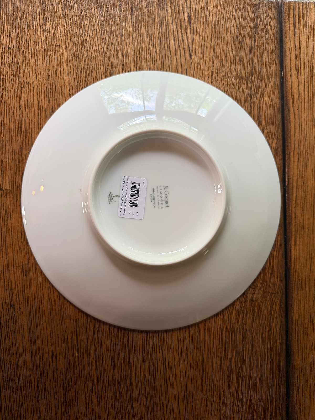Jean Louis Coquet Limoges Hemisphere Sepia Dinner Plate 26.5 cm NEW