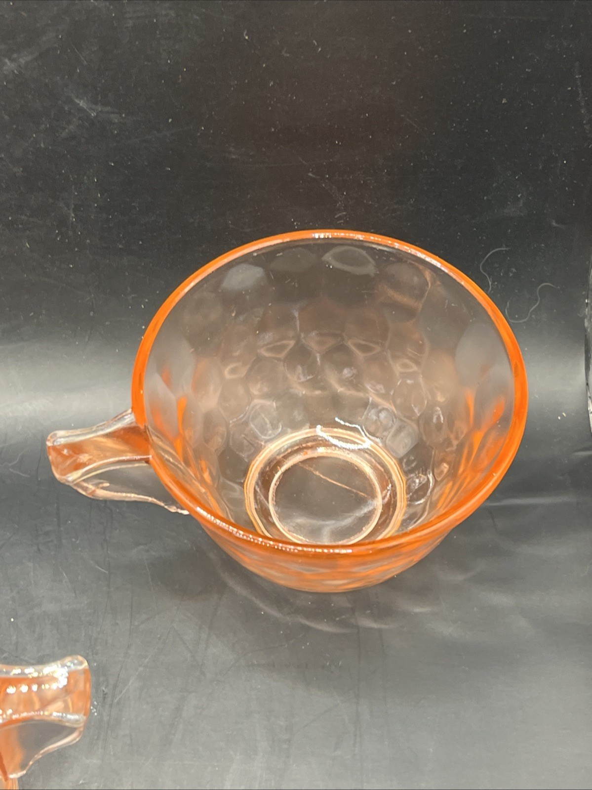 Jeannette Glass Hex Honeycomb Pink Depression Sugar Creamer Tea Grandmillenial