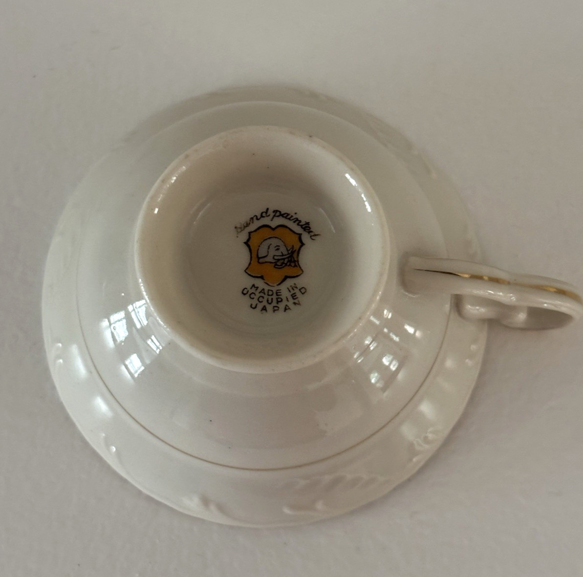 Vintage hand painted porcelain Made In Occupied Japan Tea Cup Floral Pattern