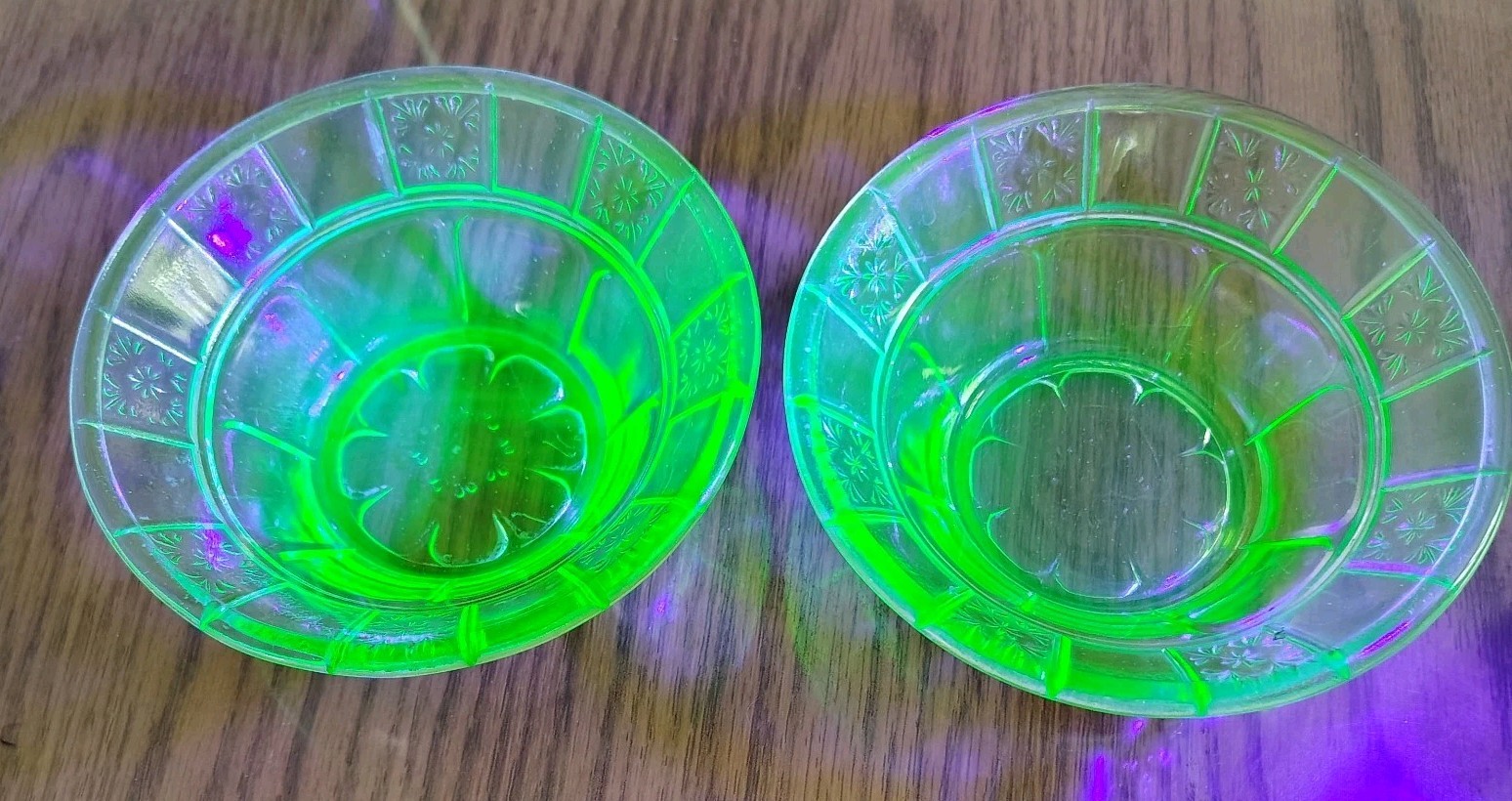 Depression Uranium Mixed Piece Glass Lot, 6 Pieces, UV Glow, VINTAGE