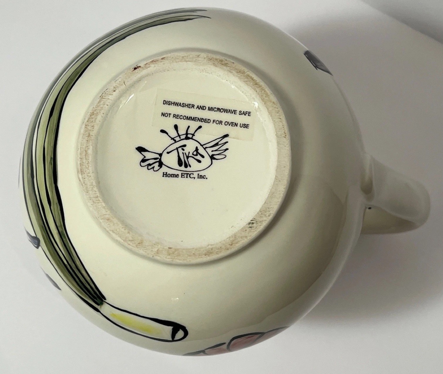 TIKA Seafood Pitcher Crab Shrimp Hand Painted Ceramic Hasslock New Orleans Drink