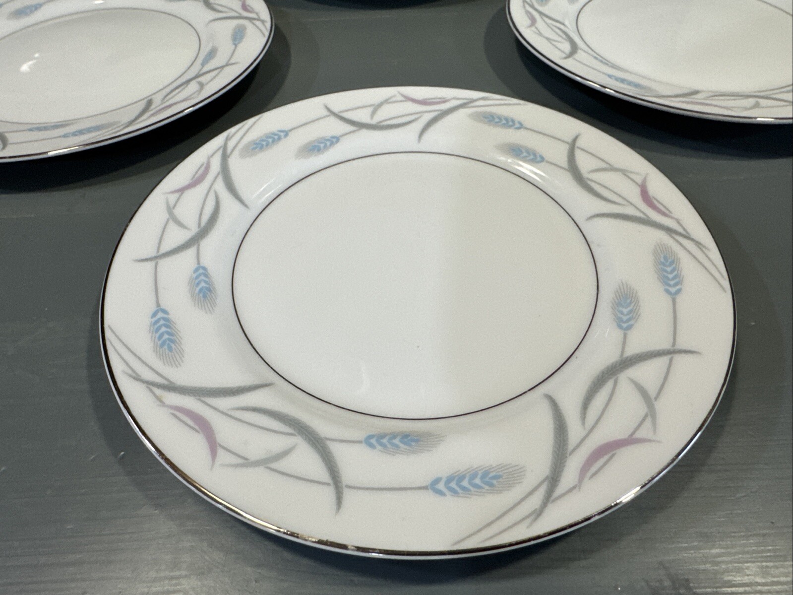 Set Of 6 Valmont China 6 1/2″ Bread Plates In The Royal Wheat Pattern, Japan