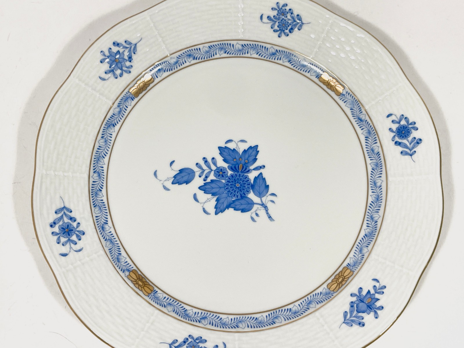Herend Chinese Bouquet Blue Round 524 Dinner Plates 25 cm 9,8 in