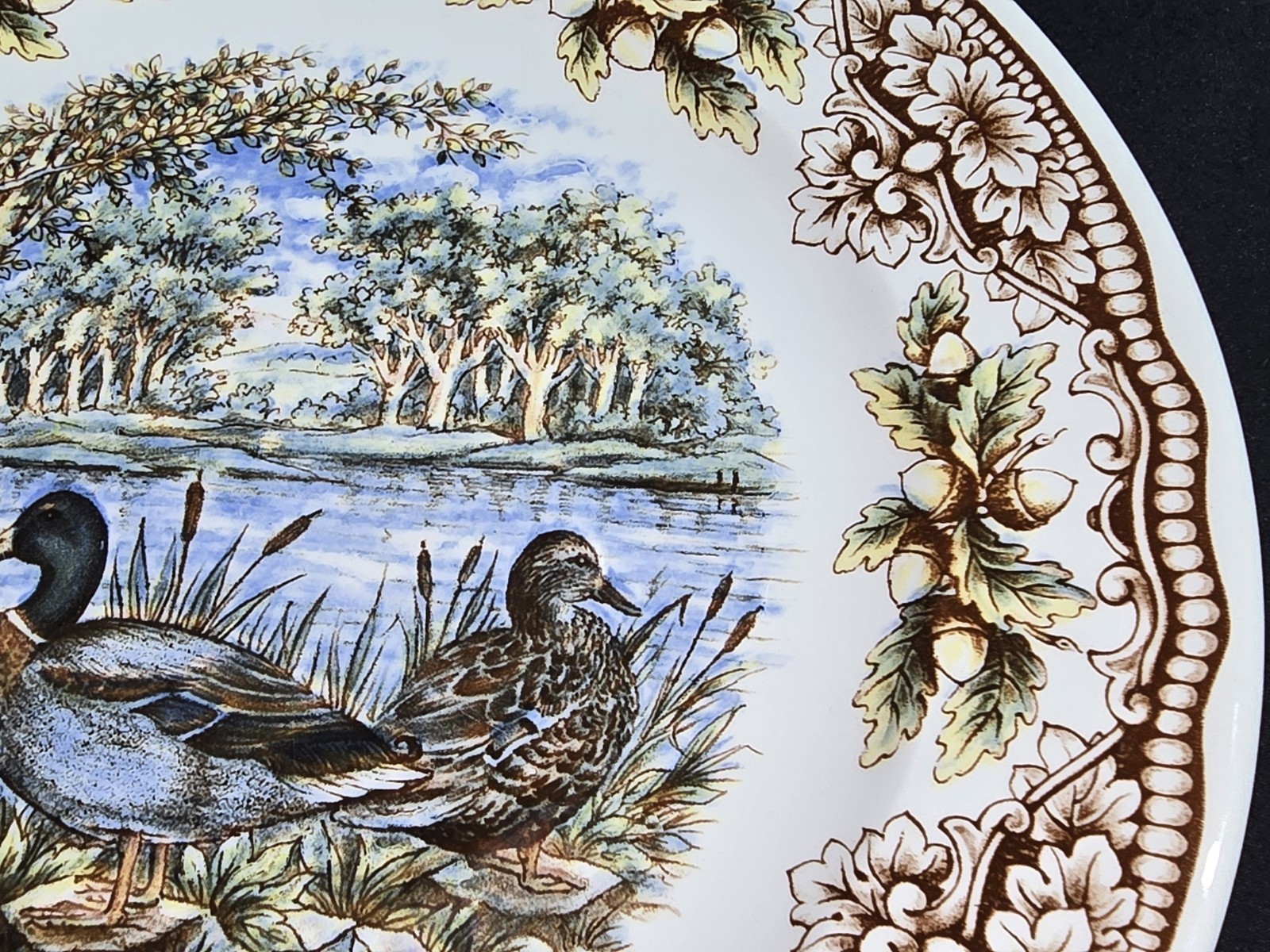 One New Royal Stafford Homeland Collection Ducks Dinner Plate 11″ England
