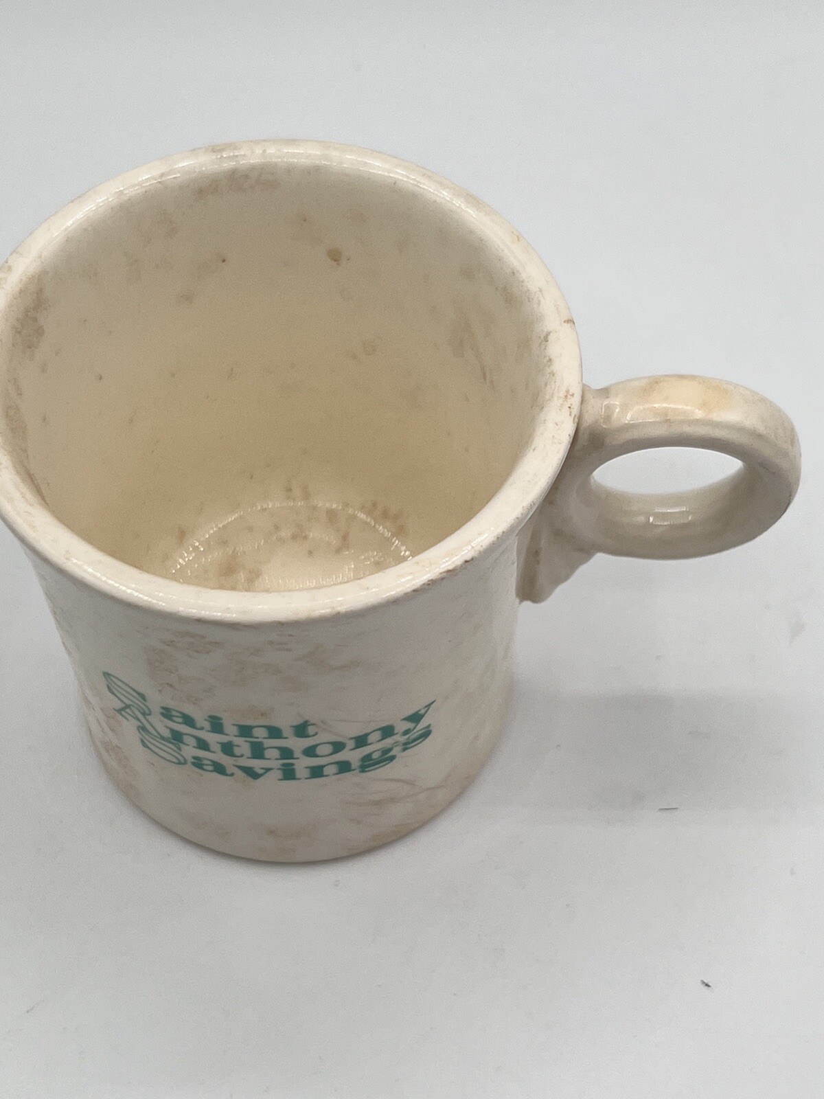 Fiestaware Ring Handle Coffee Mug Cup FIESTA Saint Anthony Savings Indiana