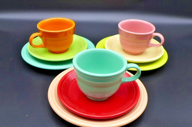 Fiesta Ware Homer Laughlin Cup Saucer Bread Plate Lot Varies Colors Scarlet