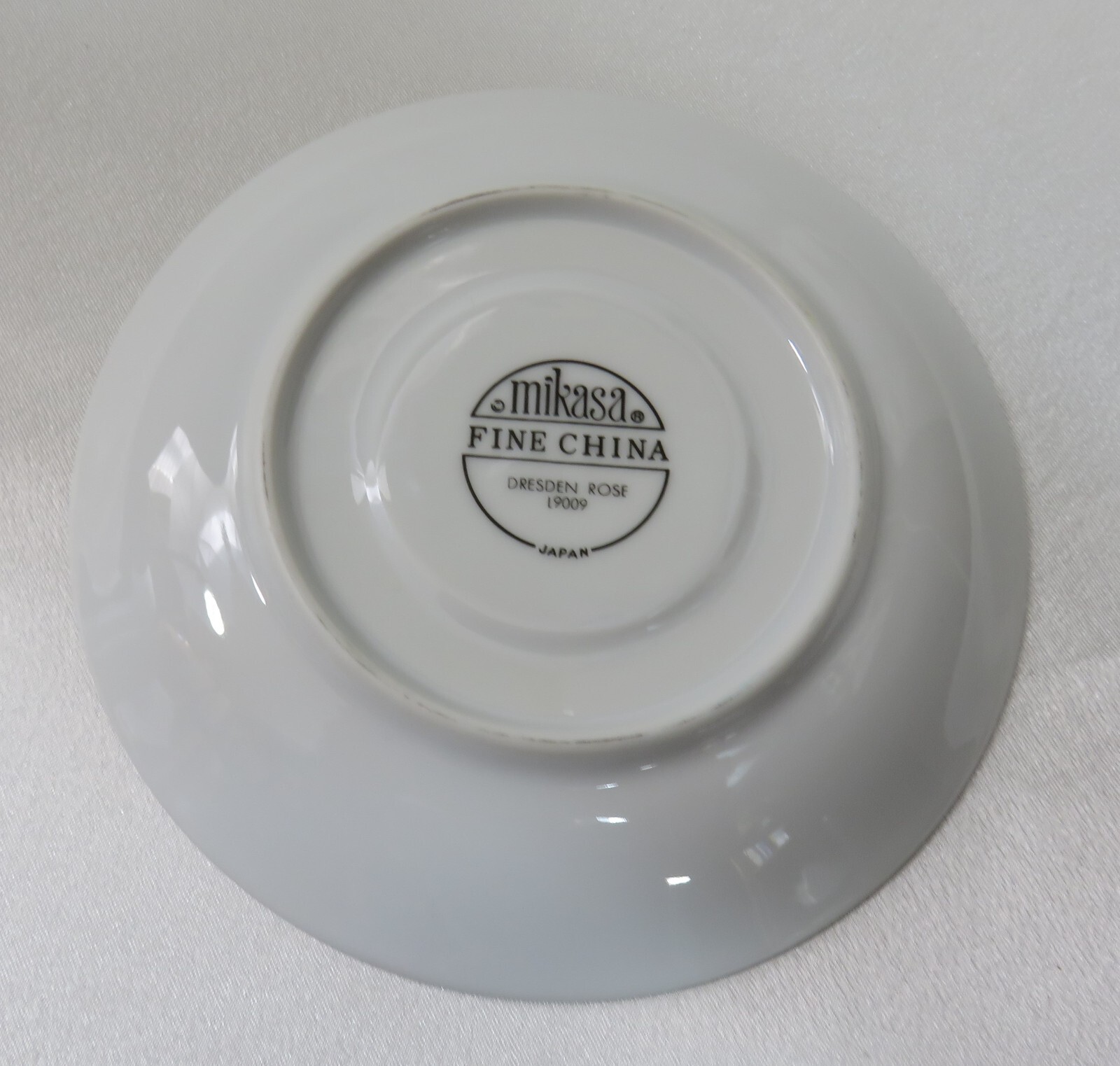 Mikasa Fine China Cup & Saucer DRESDEN ROSE White Blue Flowers – Platinum Trim