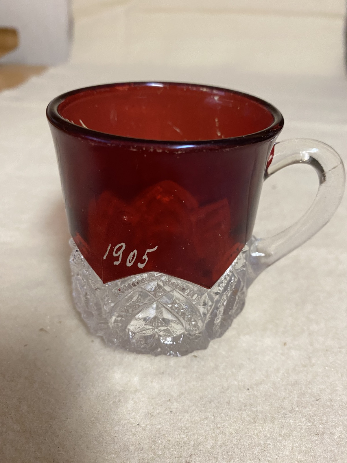 Vintage 1905 Ruby Red Flashed Souvenir Cup – Karl