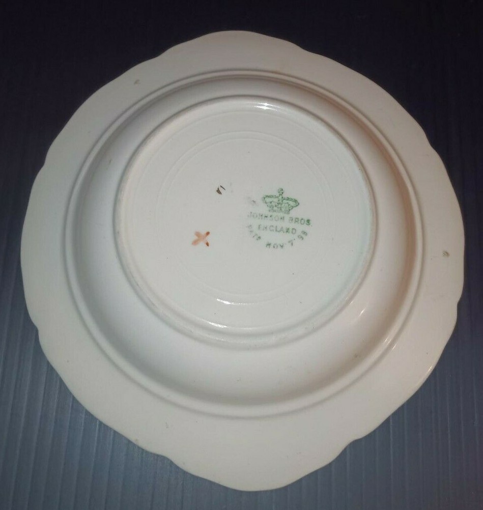 Antique Johnson Bros England Small China Bowl- Pat’d Nov 7 1899 Molded & Printed