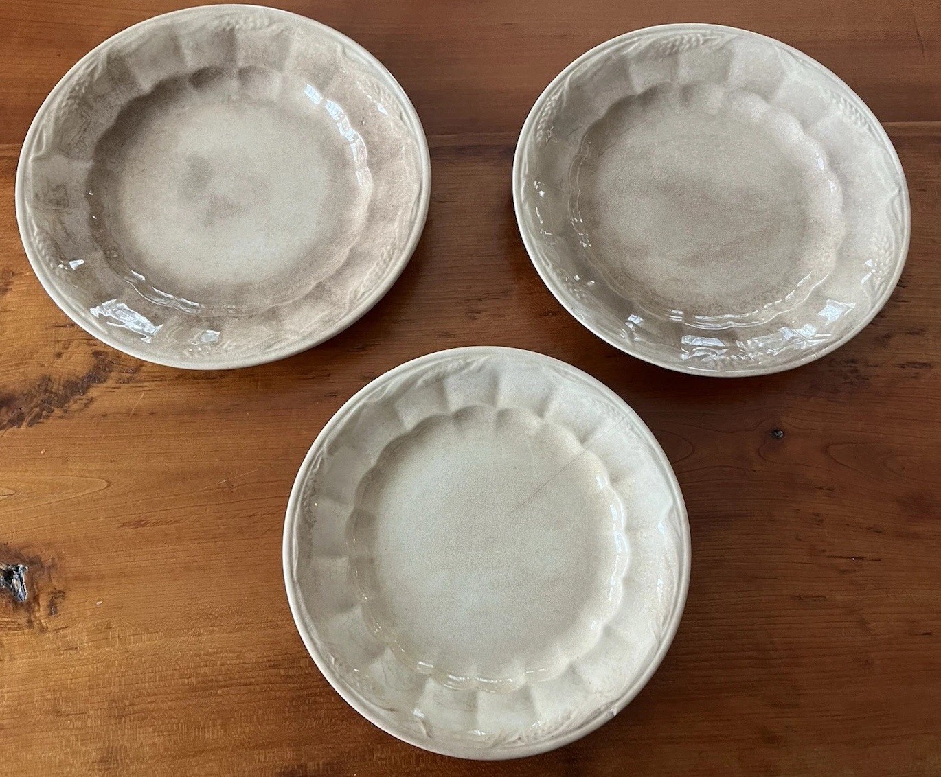 Elsmore And Forster Ironstone China Wheat Plates Lot Of 3