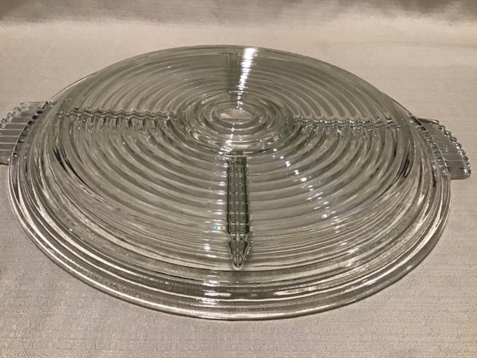 VTG Anchor Hocking Manhattan 5 Section Divided 15.5″ Relish Tray w/ Handles