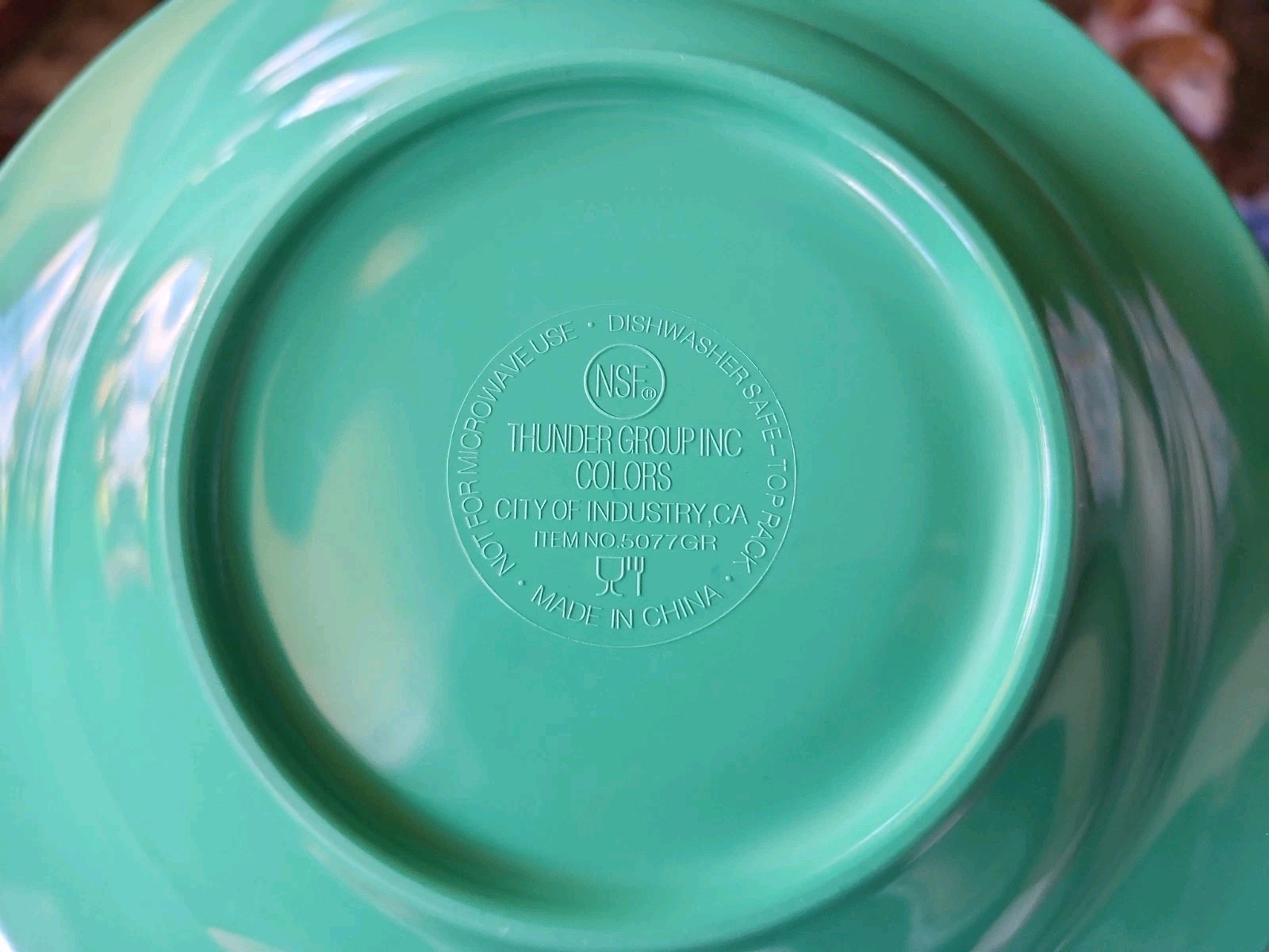 Lot Of 5 Thunder Group Wide Rim 7 5/8 In Melemac Bowls Green Cereal Soup