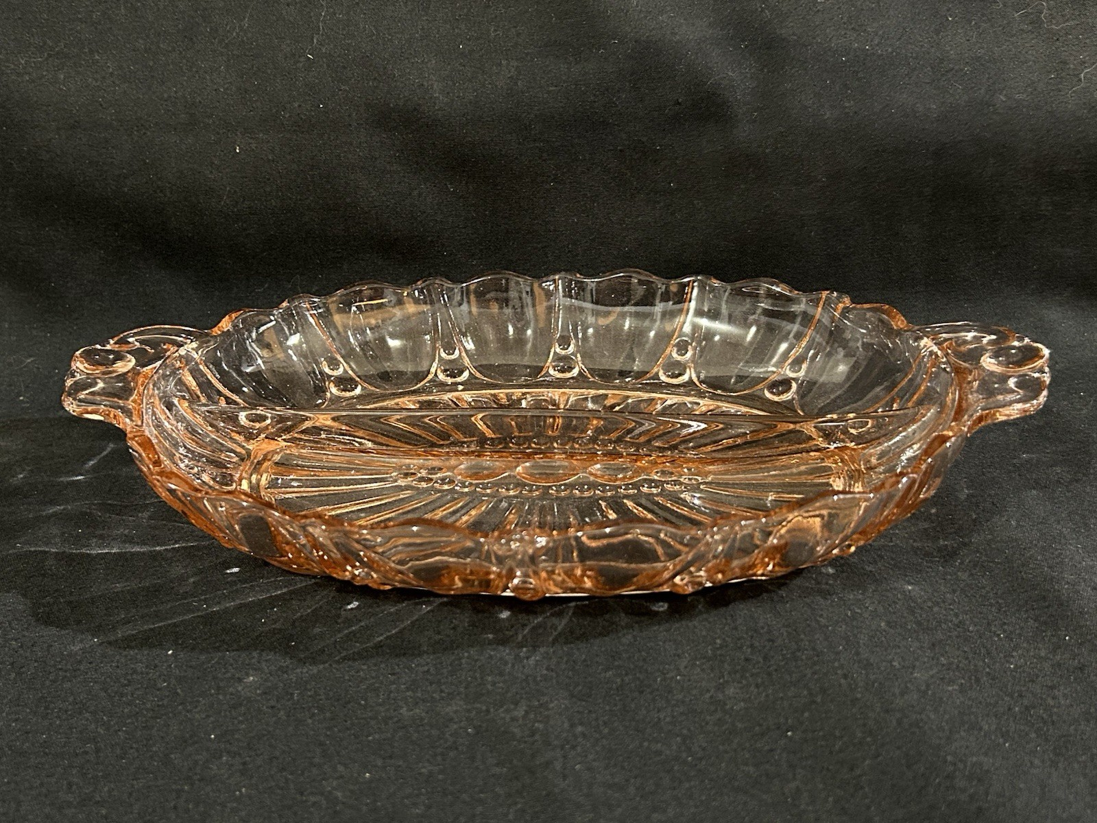 Vtg Pink Depression Glass Oyster and Pearl Divided Relish Tray Anchor Hocking