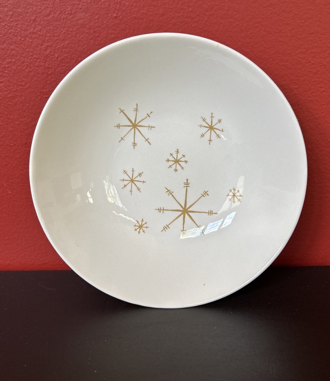 Atomic Star Glow Royal China Bowl Pasta Soup Cereal 7 7/8” Royal Ironstone Vtg