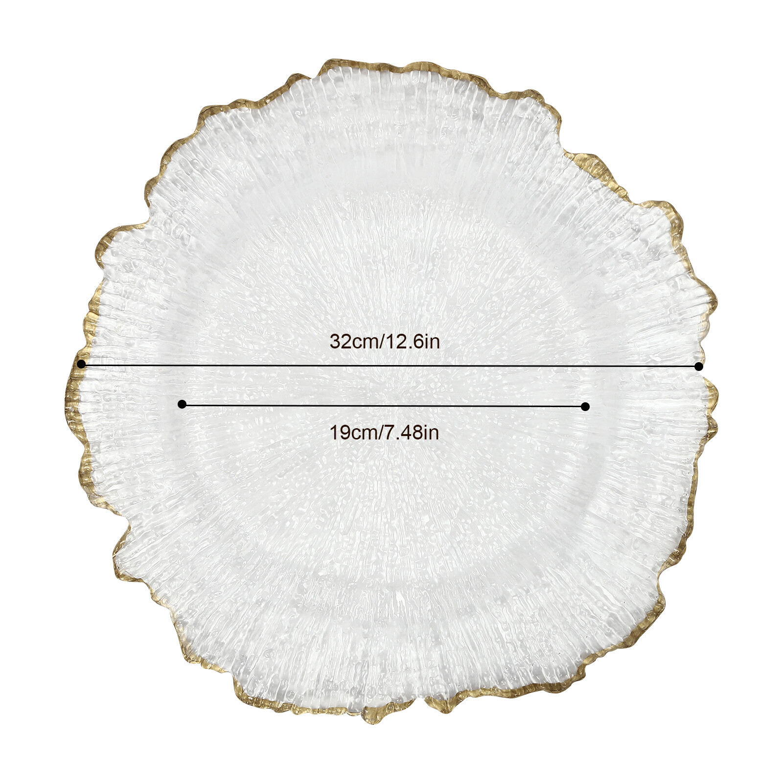Gold Flower-like Rim Sturdy Round Charger Plates Wedding Party Dinner Supplies