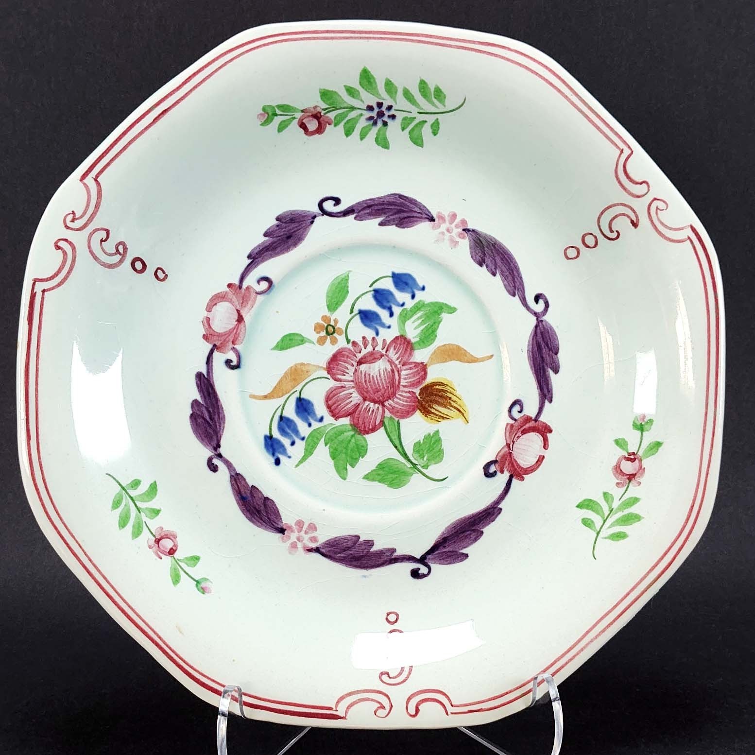 5 Shabby Cottage Vintage Mismatched Decorative Floral Plates Gallery Wall