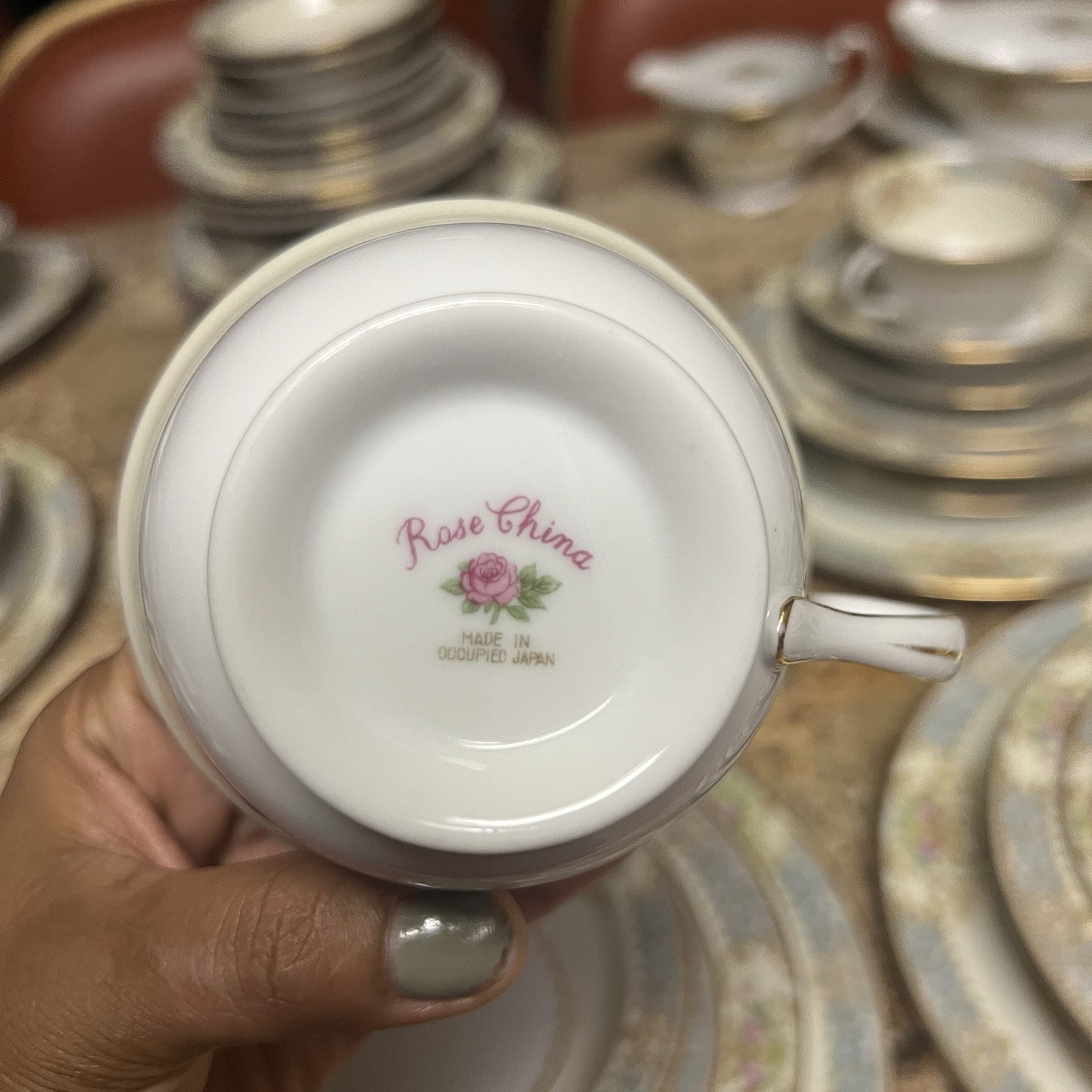 Rose China Noritake Clermont 9 Place Setting Occupied Japan Floral Scroll 84PC