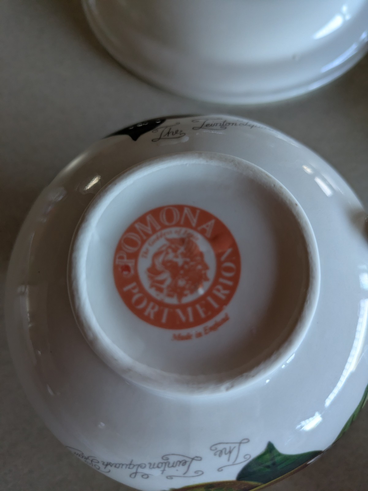 2 Portmeirion Pomona Breakfast Cup & Saucer Sets Red Currant Pear England