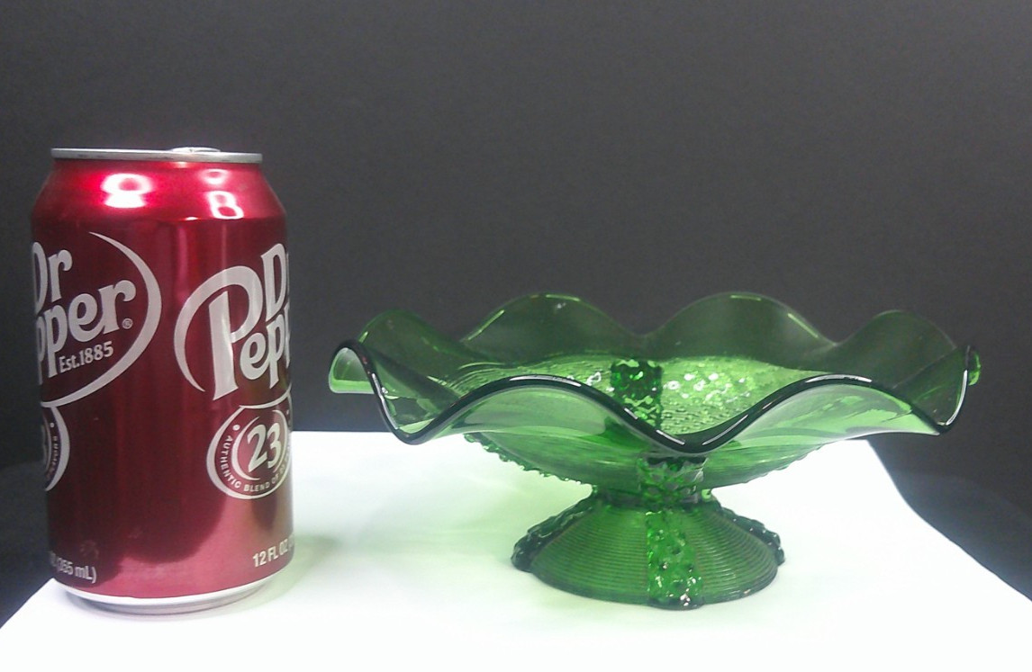 Northwood Glass, Button Panels, Emerald Green, Bowl, EAPG, c 1899, USA, VgCd