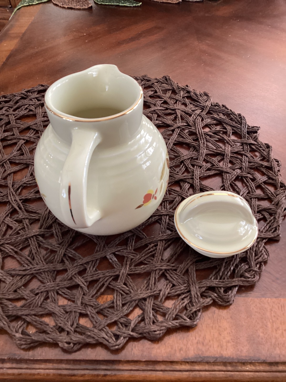 Hall Autumn Leaf Club Syrup Pitcher with Lid Excellent 1994
