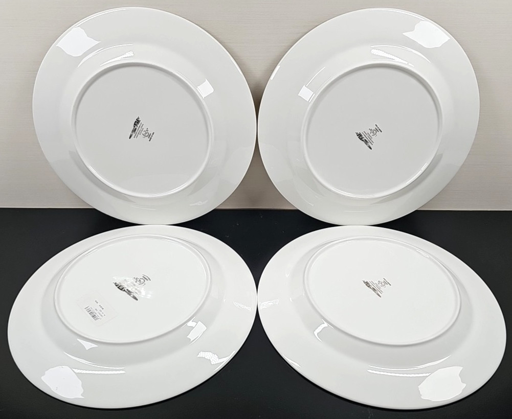 4 Lenox Continental Dining Platinum Dinner Plates Set Elegant Serving Dishes Lot