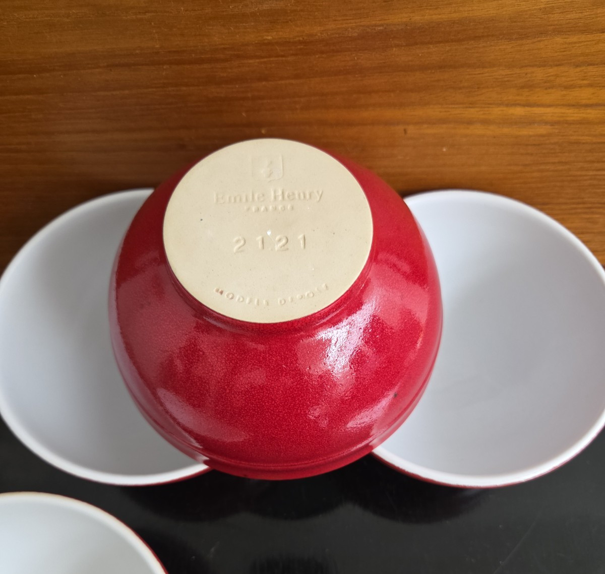 Emile Henry Provencale Red Cherise Cereal Bowl Set 4 France 2121 Soup 5 3/4″