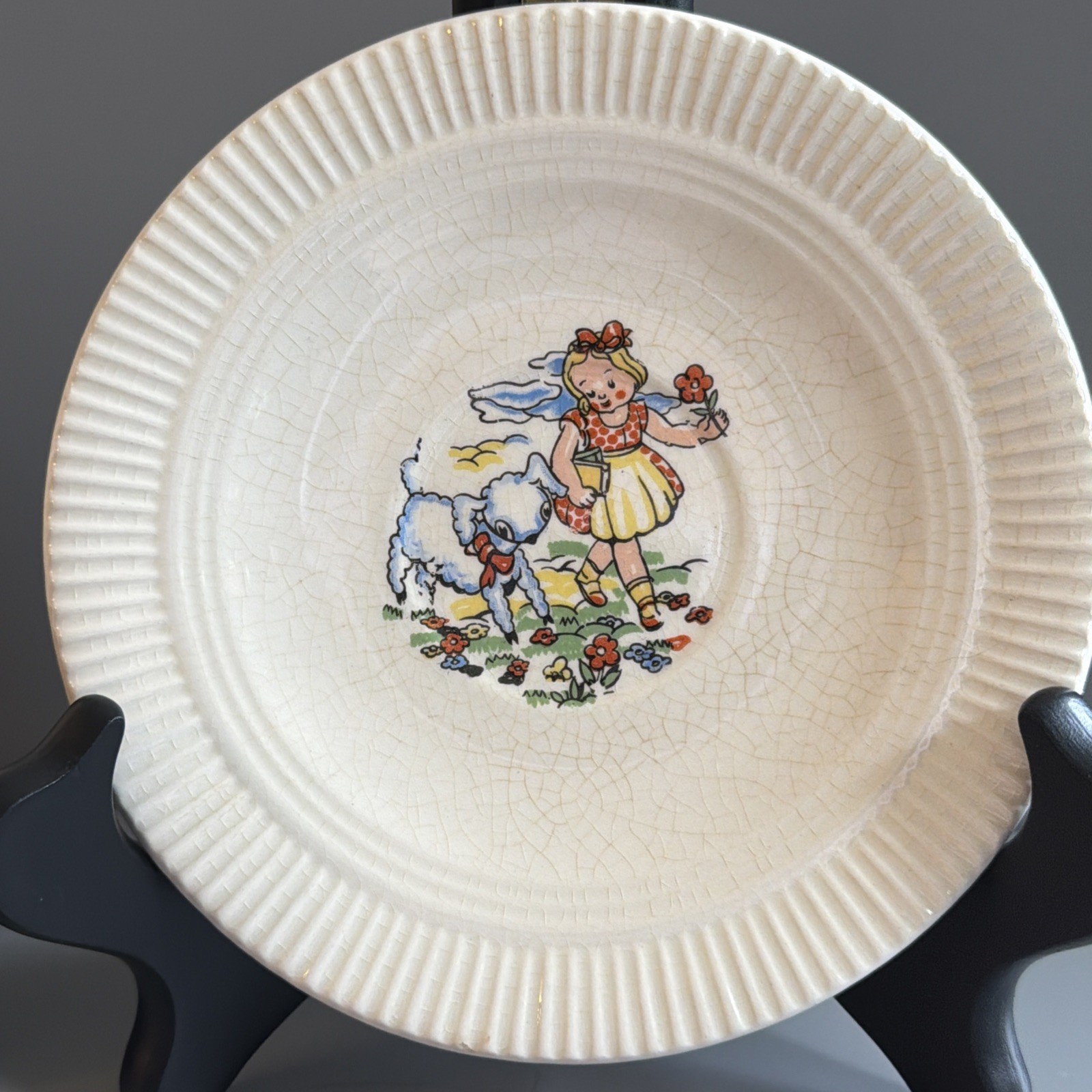 Service for 2 Victory by Salem China Co “Mary Had a Little Lamb” Tea cup Plate