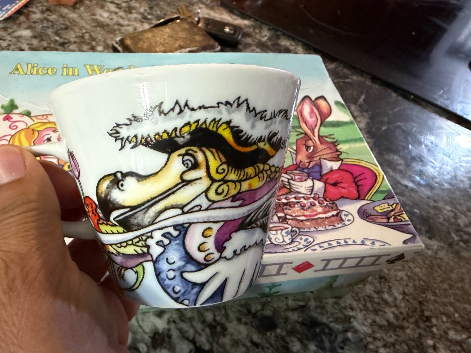 Alice in Wonderland’s Tea Party Set of 2 Cardew Design Mugs Saucers In Box 2011