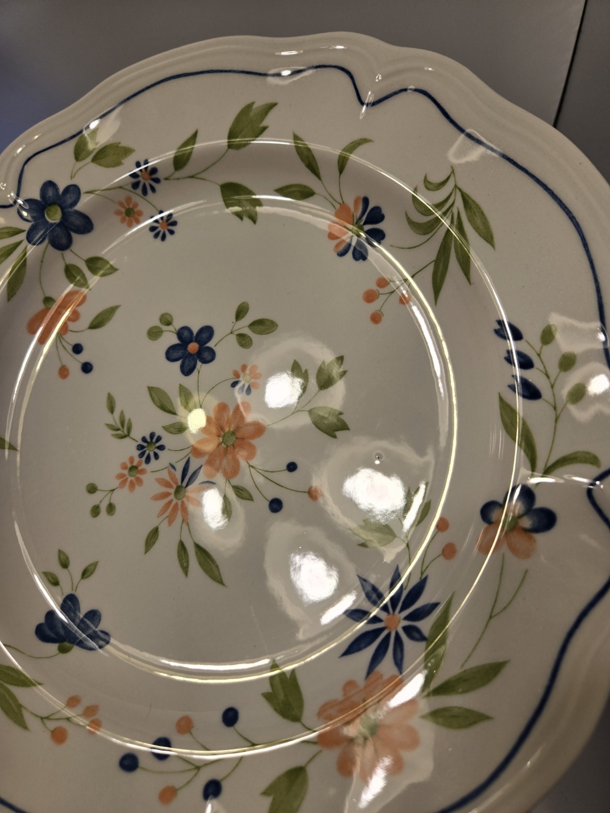 Vintage Sears Country French Ironstone 70’s #4453 Scalloped Floral Set Of 12