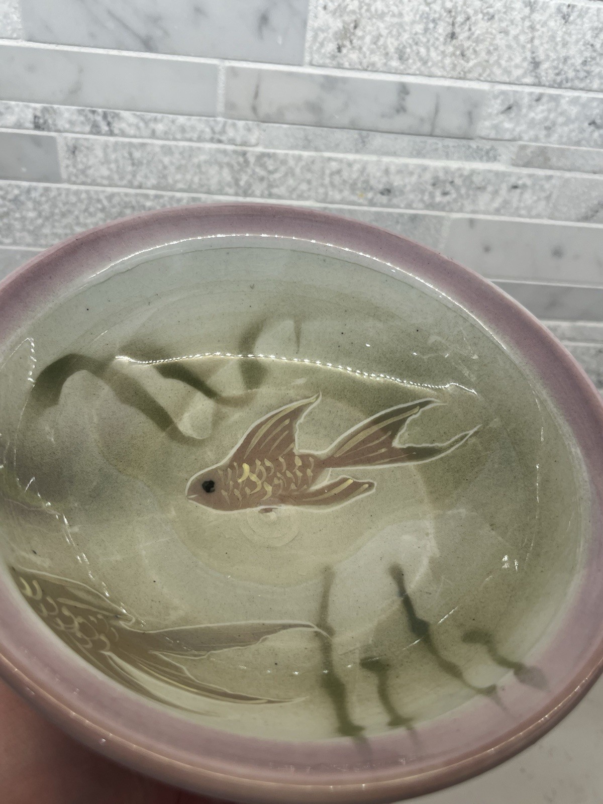 Beta Fish – Handmade Set Of 2 Bowls – 60 Years Old No Cracks – Very Cute *SIGNED