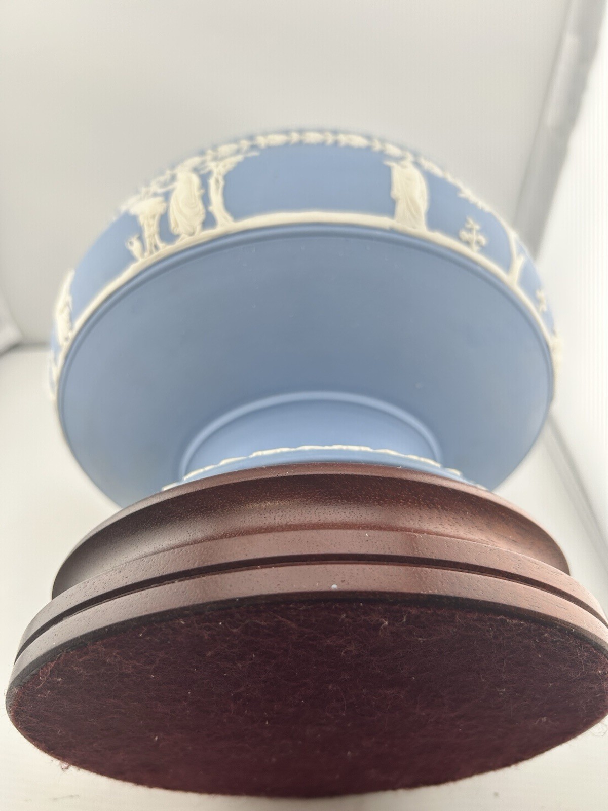 Wedgwood Jasperware Pale Blue & White Sacrifice Imperial Pedestal Bowl England