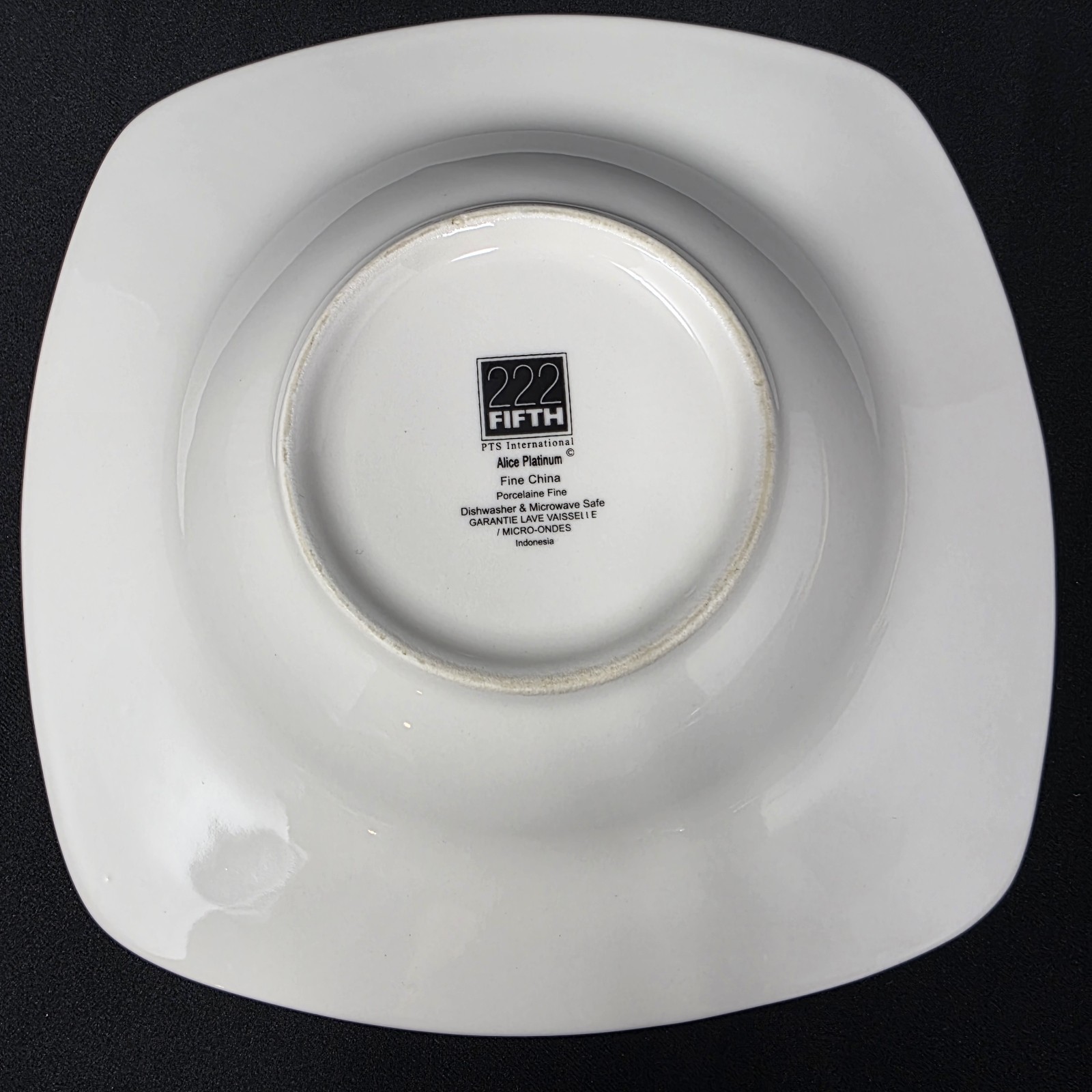 222 Fifth Alice Platinum Soup Bowls 8.75” Square Daisy Flower Design Set of 3