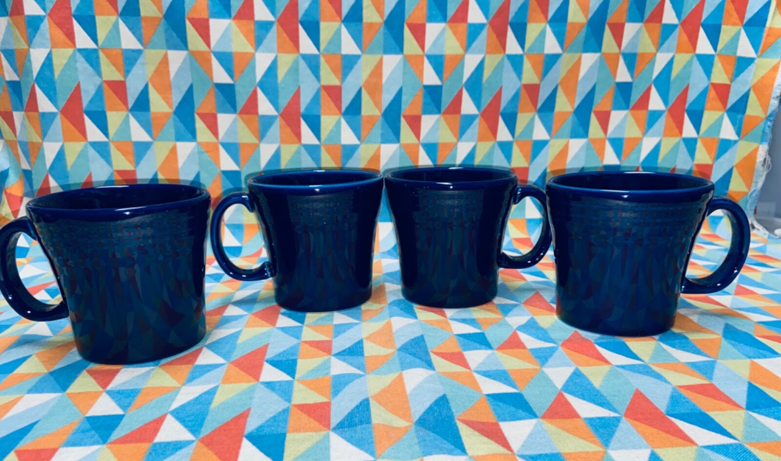 NEW set of 4 FIESTA TAPERED MUG 15 oz retired Cobalt blue FIESTAWARE Ships Free