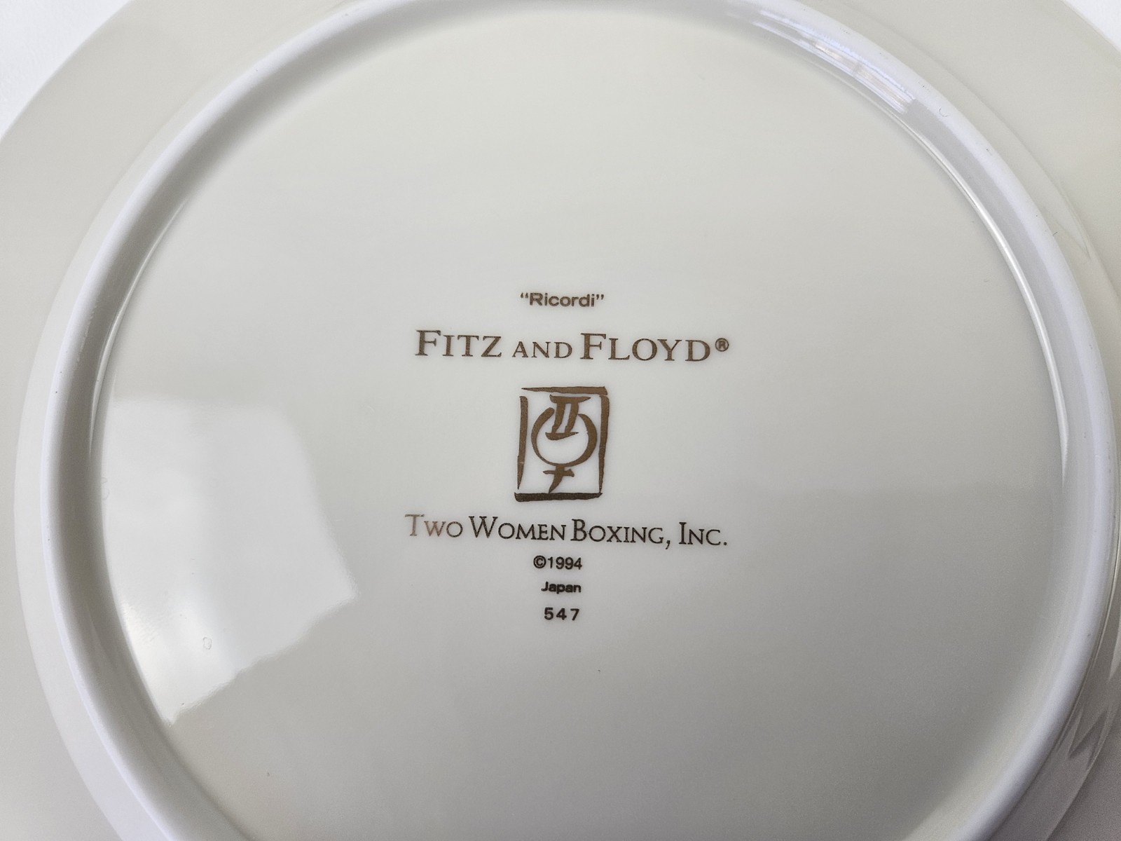 (8) 1994 Vtg Fitz & Floyd Ricordi 8.25″ Luncheon Salad Plate Two Women Boxing