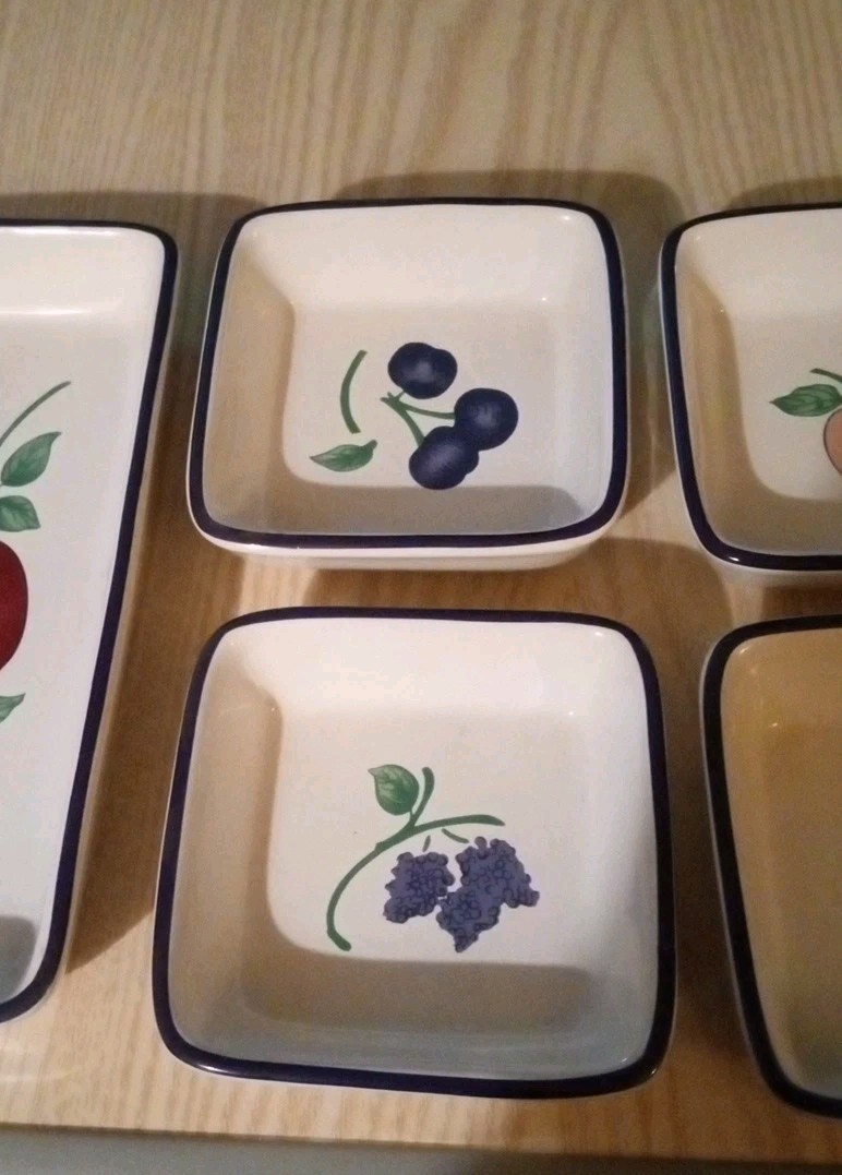 Princess House Orchard Medley 4 Nesting Set Condiment, Relish, Nut, Candy Server