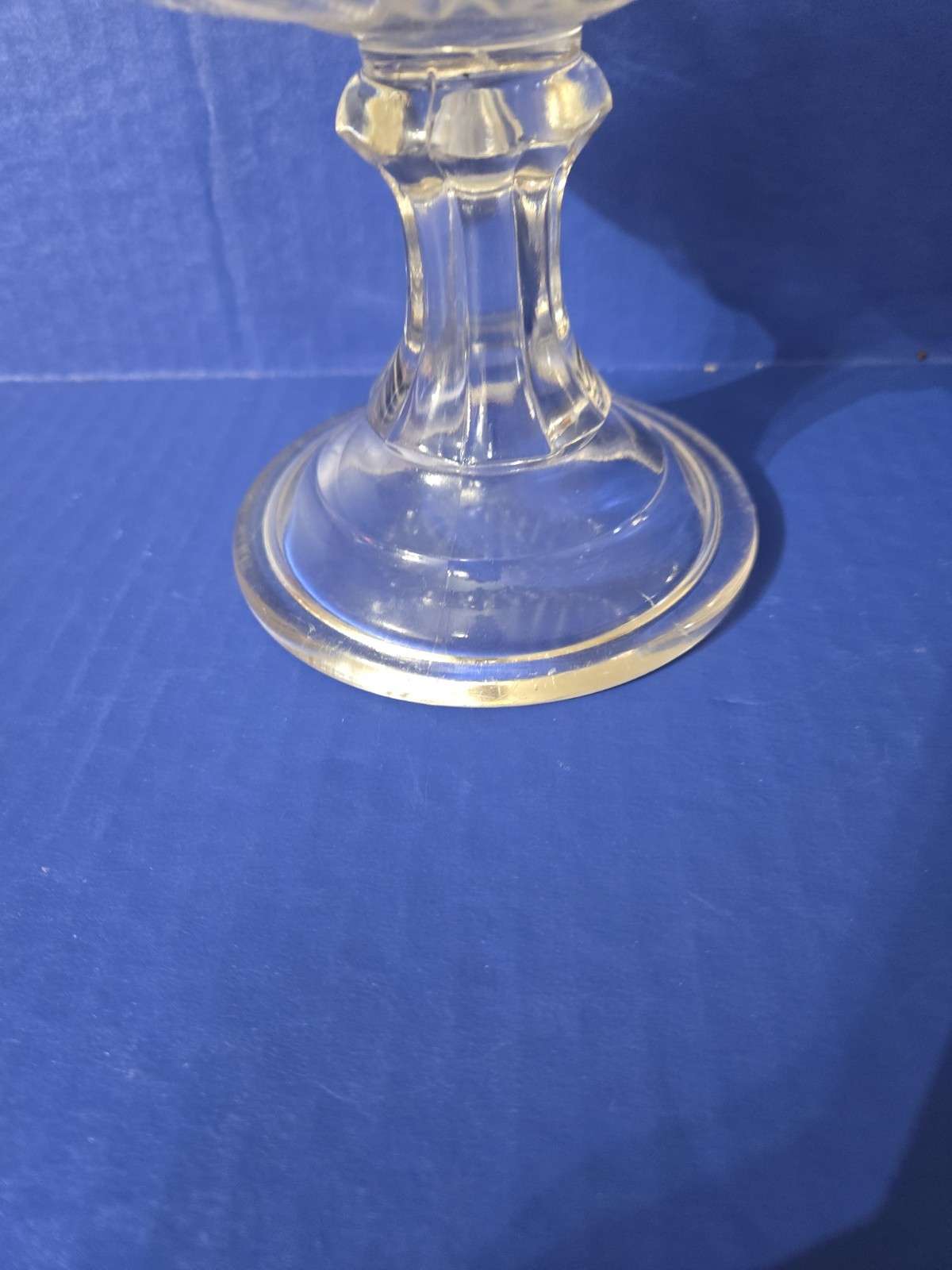 AMERICAN BRILLIANT 1800’s Cut GLASS COMPOTE W/ ZIPPER PANELS COMPOTE 7 1/2″ Tall