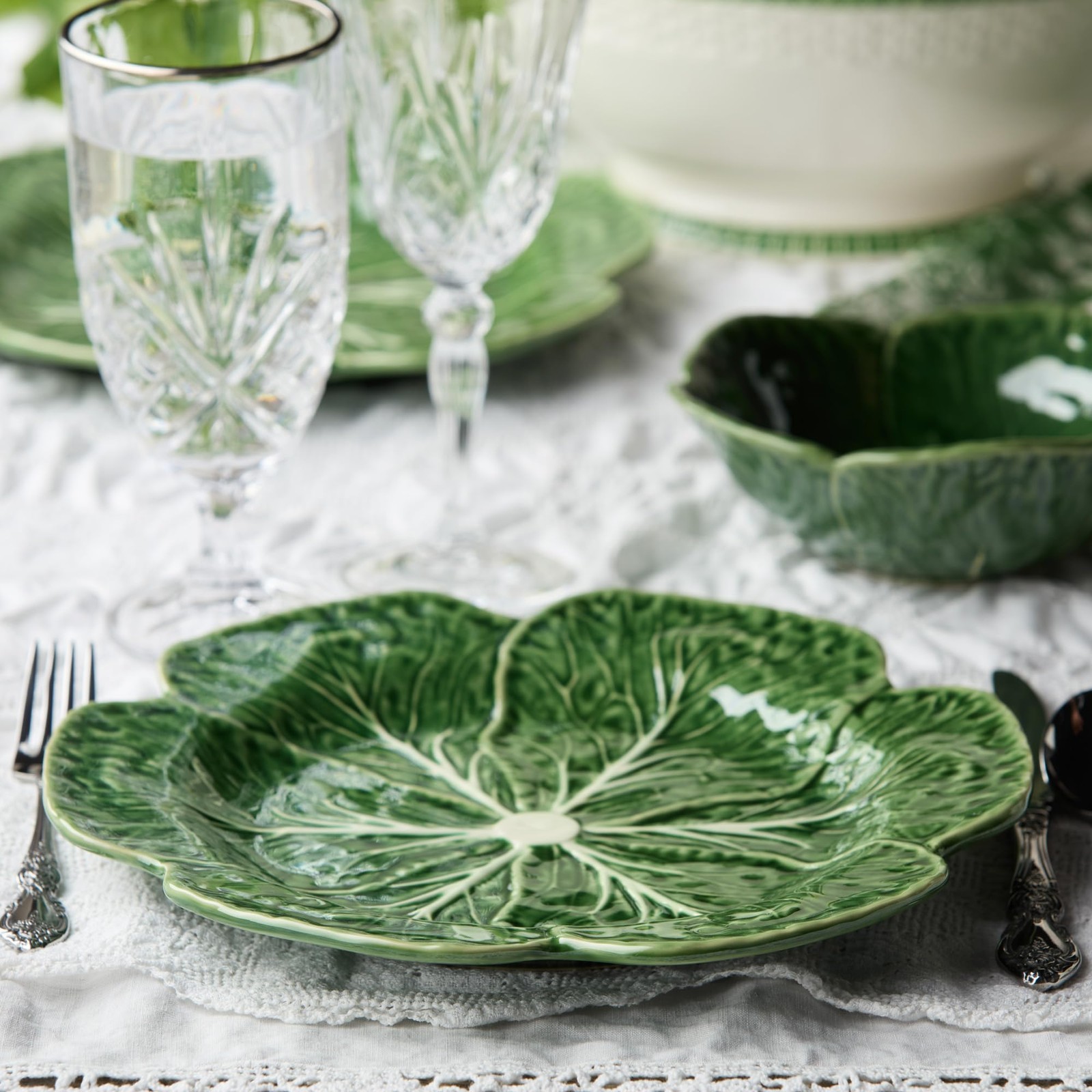 Cerified International Le Jardin Green – Set Of Four -11 Sculpted Green