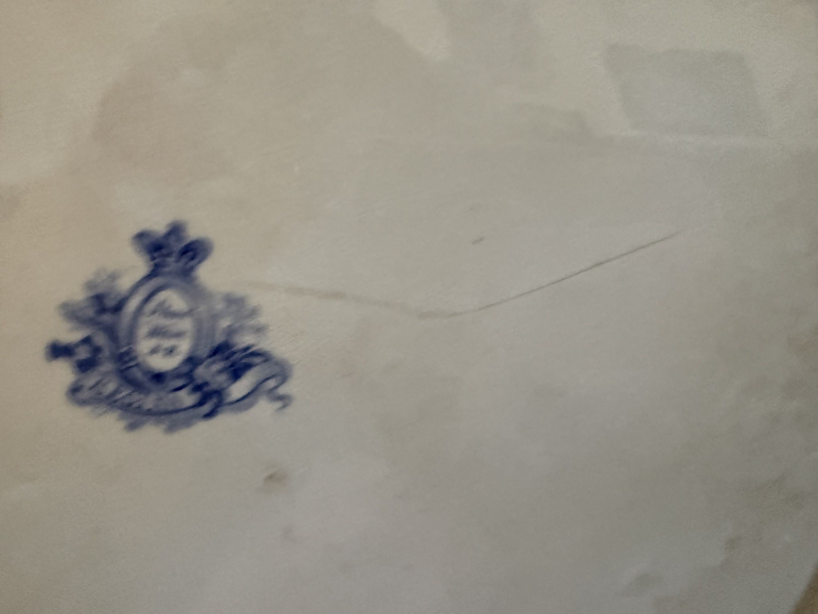 *RARE FIND* John Ridgway Staffordshire REGINA Platter Blue Transferware, 1800’s