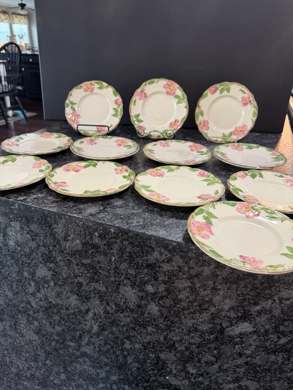 Franciscan Desert Rose Plate Bread and Butter Set Lot 12 Hand Painted 6 1/4″